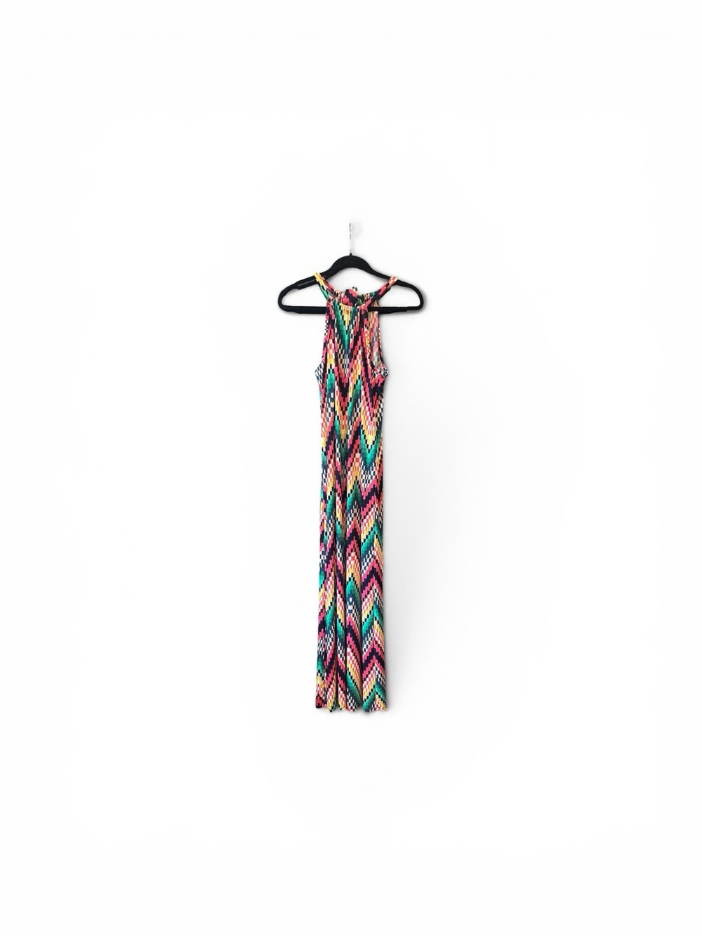 Trina Turk Bright Chevron Halter Maxi Dress
